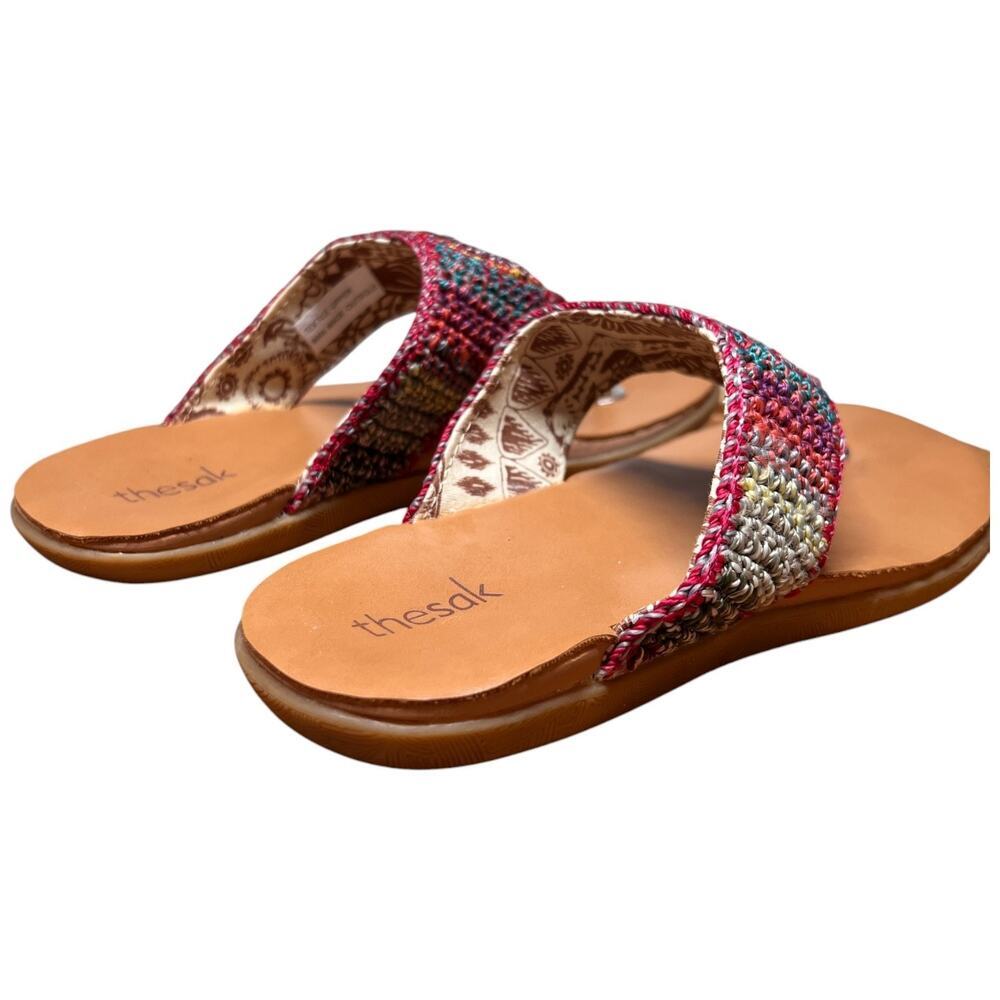 THE SAK Shana Thong Women Size 6 Sandals Crochet Multi Color Beachwear Dresses - Picture 5 of 12